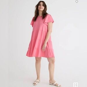 J.Crew  Mini Tiered Dress Sz M Pink Cotton size M